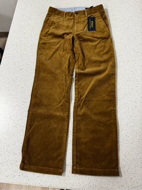 Polo Ralph lauren boy's Bedford Straight Fit Corduroy Pants Color Khaki Size 8